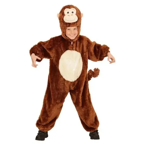 Produktbild: W WIDMANN MILANO Party Fashion - Kinderkostüm Affe, Plüsch Overall mit Kapuze, Tierkostüm