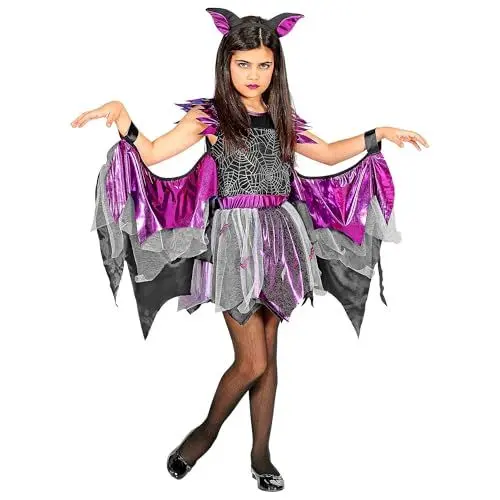 Produktbild: W WIDMANN MILANO Party Fashion - Kinderkostüm Fledermaus mit Flügel, Halloween, Kleid