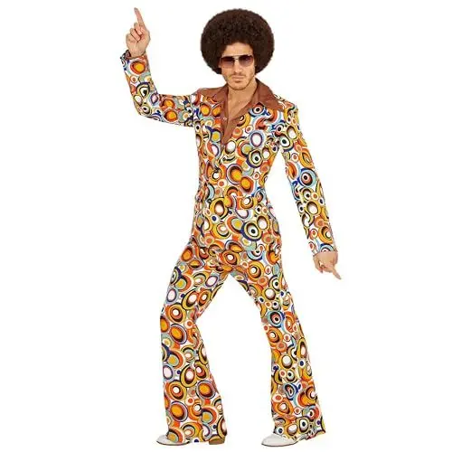 Produktbild: W WIDMANN MILANO Party Fashion - Kostüm 70er Jahre Anzug, Jackett und Hose, Hippie, Reggae, Flower Power, Disco Fever, Faschingskostüme