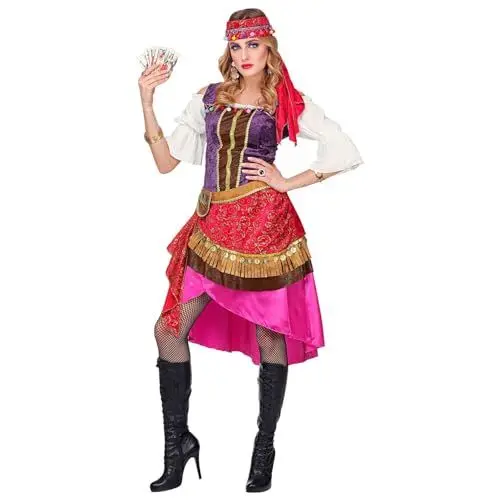 Produktbild: W WIDMANN MILANO Party Fashion - Kostüm Wahrsagern, Kleid, Kopftuch, Zukunftsdeuterin, Hellseherin, Fasching