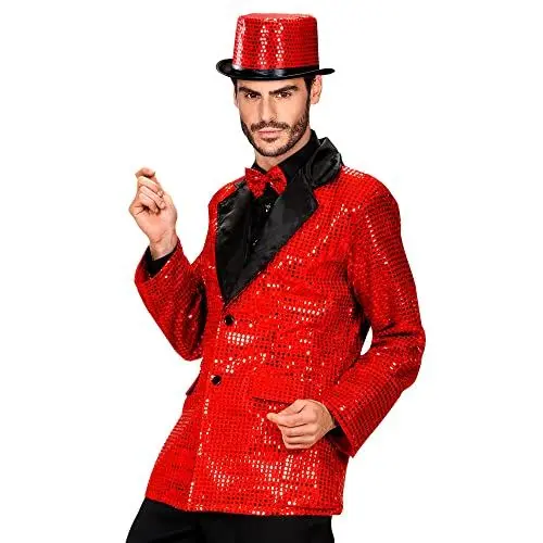 Produktbild: WIDMANN MILANO PARTY FASHION - Paillettenjacke Showtime, Kragen aus Samt, Blazer, Showman, Karneval, Mottoparty