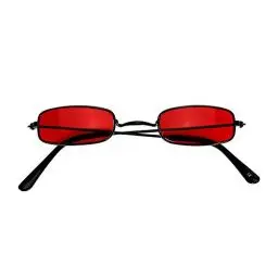 Produktbild: W WIDMANN MILANO Party Fashion 09586 - Brille Vampir, schwarz, rote Gläser, Halloween, Karneval, Mottoparty