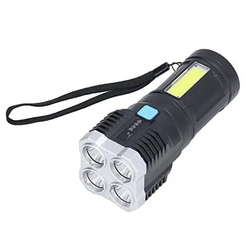 Produktbild: Wiederaufladbare LED-Taschenlampen, Taschenlampen-Lichtausrüstung, LED + COB mit 4 Beleuchtungsmodi, für Outdoor-Camping, Wandern, Klettern