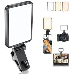 Produktbild: Wiederaufladbares weiches Selfie-Licht für Telefon, Kamera, Laptop, 3000 mAh tragbares LED-Licht für Bilder, Telefon-Lichtclip für Selfie, Vlog, TikTok, Make-up, Videokonferenz