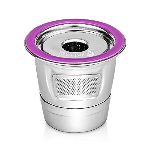 Produktbild: Wiederverwendbare Kaffeekapsel, Aluminiumfoliendichtung, Kaffeepadhalter, Edelstahl-Kaffeekapsel mit Löffel und Bürste für Kaffeemaschine