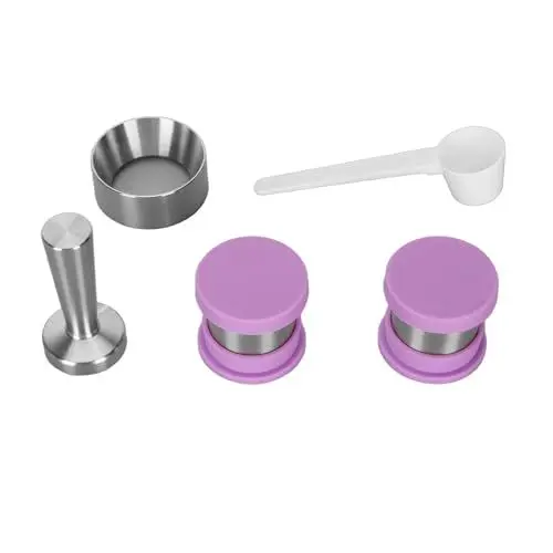 Produktbild: Wiederverwendbare Kaffeepads, Kompakte, Nachfüllbare Kaffeepads, Robuster Becherkörper aus Edelstahl für das Büro (PURPLE)