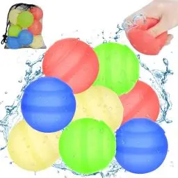 Produktbild: Wiederverwendbare Wasserballons, 8 Stück Wasserbomben Selbstdichtend, Wasserbomben Wiederverwendbar für Kinder Erwachsene, Füllende Wasserbomben Silikon für Wasserpark, Spiele im Freien, Sommerparty