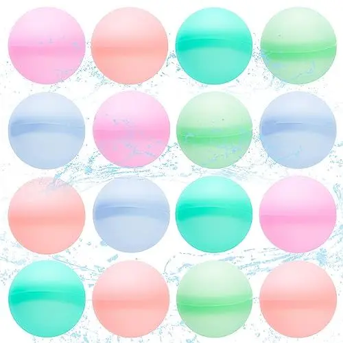 Produktbild: Wiederverwendbare Wasserballons Wasserballons Spielzeug Silikon Wasserbälle für Kinder Outdoor Wasserspiele Spielzeug Wasserspritzer Bälle für Sommer Party Schwimmbad Wasserspielzeug (16 Stück)