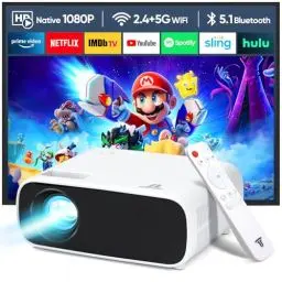 Produktbild: Wielio 2024 Neues Hochleistungsbeamer, unterstützt Switch und PS5 ohne Verzögerung, Beamer mit WiFi und Bluetooth, 20000 Lumen 4K-Unterstützung, Full HD 1080P Auflösung, （Hochhelligkeitsversion）