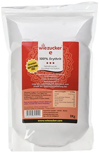 Produktbild: Wiezucker Erythritol, 1er Pack (1 x 1 kg) 1000 Gramm