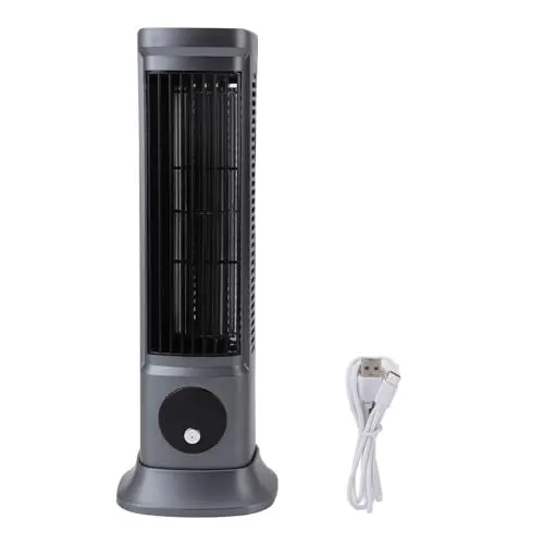 Produktbild: Wifehelper Flügelloser Turmventilator, Leiser, Kraftvoller Kühlwind für Schlafzimmer, Heimbüro, Schlafsaal, Grau, Schreibtisch Tischventilator mit Optimiertem Design