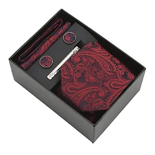 Produktbild: Wifehelper Herren-Krawatte, Krawattenbekleidung, Formelle Kleidung, Accessoires, Krawattenbox, Manschettenknöpfe, Hochzeit, Sonnenfänger-Zubehör (A5)