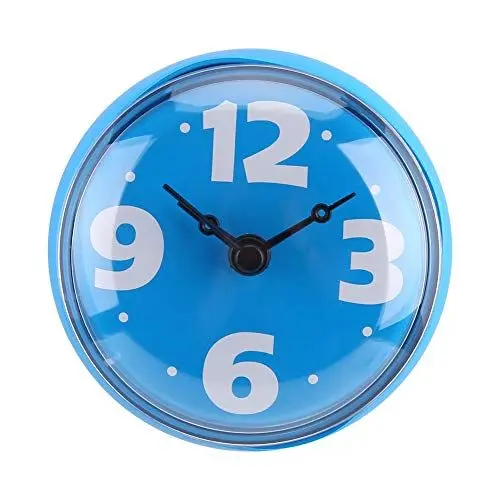 Produktbild: Wifehelper wasserdichte Badezimmer Küchenuhr mit Saugnapf, Traditioneller Zeigertyp, Dekorative Umgebung, Ideal Zur Überwachung der Zeit Im Badezimmer (Blue)