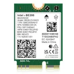 Produktbild: WiFi 7 Wireless Karte Intel BE200NGW, Bluetooth 5.4, 5800 Mbit/s M.2/NGFF, unterstützt kein AMD, unterstützt nur Intel CPUs der 12. Generation und höher, Windows 10/11(64 Bit), Linux