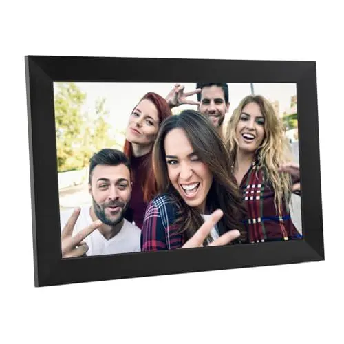 Produktbild: WiFi Digital Bilderrahmen, 10 Zoll Touchscreen WiFi Digital Fotorahmen mit 16 GB Speicher, an der Schreibtischwand Montierbarer Intelligenter Elektronischer Bilderrahmen für die