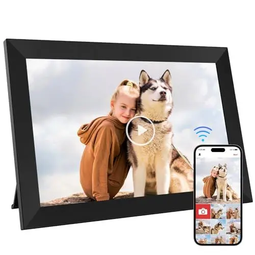 Produktbild: WiFi Digitaler Bilderrahmen mit 32GB Speicher, 10.1 Zoll Elektronischer Bilderrahmen 1280 * 800 IPS Touchscreen, Automatische Rotation Teilen Sie Fotos und Videos sofort über Frameo App