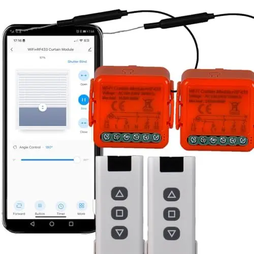Produktbild: WiFi Rolladenschalter, HF-Fernbedienungen, Empfängermodul, elektrische Rolladensteuerung für Jalousien und Rollläden, 433 MHz, Timer-Steuermodul, Smart Life App (2)