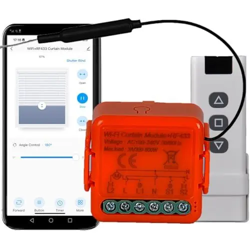 Produktbild: WiFi-Rollladenschalter, RF-Fernbedienungen, Empfängermodul, elektrische Rollladensteuerung für Jalousien und Rollläden, 433 MHz, Timer-Steuerungsmodul, Smart Life App (1)