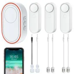 Produktbild: Wi-Fi-Wassermelder-Kit, 1 Smart Hub, 3 Drahtlose Sensoren, 4 Leckage-Sonden, 2 Schwimmer-Sonden für den Wasserstand, Hoch/Niedrig/Leck Können Gleichzeitig Erkannt Werden, APP-Überwachung,5M-Leitung
