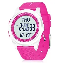 Produktbild: WIFORT Digital Herren Damen Uhren 5 ATM Wasserdicht Sport Armbanduhr mit Wecker Stoppuhr Countdown Duale Zeitzone, Ultradünn Weitwinkel Anzeige Digitaluhr für Jungen Mädchen