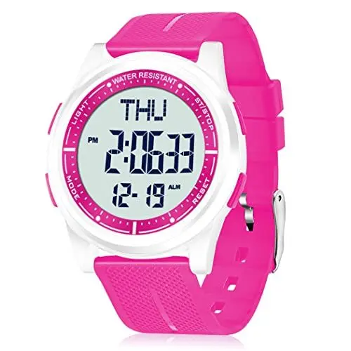 Produktbild: WIFORT Digital Herren Damen Uhren 5 ATM Wasserdicht Sport Armbanduhr mit Wecker Stoppuhr Countdown Duale Zeitzone, Ultradünn Weitwinkel Anzeige Digitaluhr für Jungen Mädchen