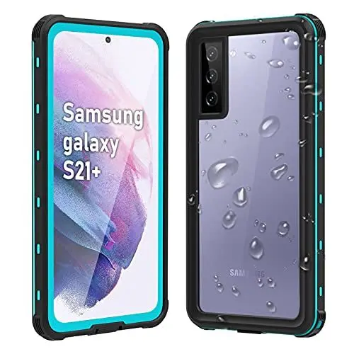 Produktbild: WIFORT Hülle Kompatibel mit Samsung Galaxy S21 Plus, IP68 Wasserdicht Handyhülle 360 Grad Schutzhülle mit Eingebautem Displayschutz, Stoßfest Sturzfest Staubdicht Schneefest Outdoor Case, Blau