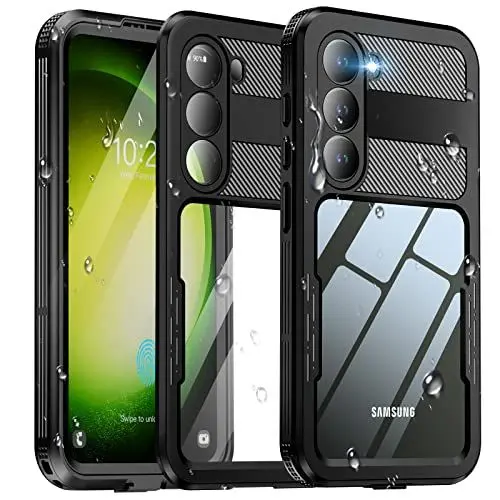 Produktbild: WIFORT für Samsung Galaxy S23 Hülle, IP68 Wasserdicht Handyhülle Samsung S23 360 Grad Schutzhülle, Outdoor Stoßfest Staubdicht Wasserfest Sturzfest Panzerhülle mit Eingebautem Displayschutz, Schwarz