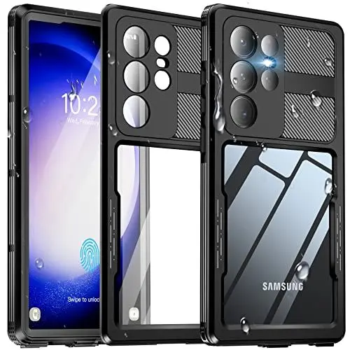 Produktbild: WIFORT für Samsung Galaxy S23 Ultra Hülle, IP68 Wasserdicht Handyhülle Samsung S23 Ultra 360 Grad Schutzhülle, Outdoor Stoßfest Staubdicht Wasserfest Panzerhülle mit Eingebautem Displayschutz