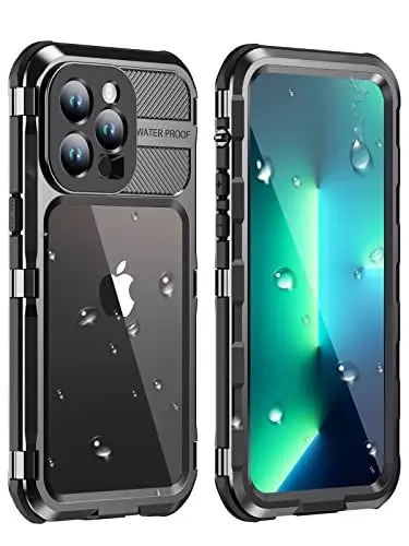 Produktbild: WIFORT für iPhone 13 Pro Hülle wasserdichte,360 Grad Outdoor Schutzhülle mit Kameraschutz Displayschutz, Stoßfest Staubdicht IP68 Wasserdicht Handyhülle Komplettschutz Panzerhülle Hard Case Schwarz