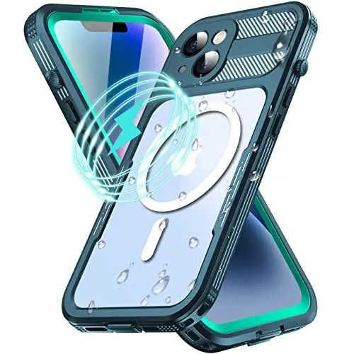 Produktbild: WIFORT für iPhone 14 Plus Wasserdicht Hülle mit Magsafe - 360 Grad Schutzhülle Outdoor Handyhülle IP68 Waterproof Case Stoßfest Staubdicht Komplettschutz Panzerhülle mit Displayschutz Blau