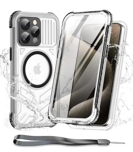 Produktbild: WIFORT für iPhone 15 Pro Hülle Wasserdicht mit MagSafe, 360 Militärnorm Schutzhülle mit Displayschutz, IP68 Wasserfest Staubdicht Handyhülle Stoßfeste Panzerhülle iPhone 15 Pro Case 6.1