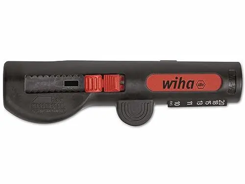 Produktbild: Wiha Abisolier-Multitool für Rundkabel 125 mm I Abmanteln 8 - 13 mm I Abisolieren 0,5 - 6 mm² I Rund-, Längsabmanteln, Ablängen, -isolieren (44242)