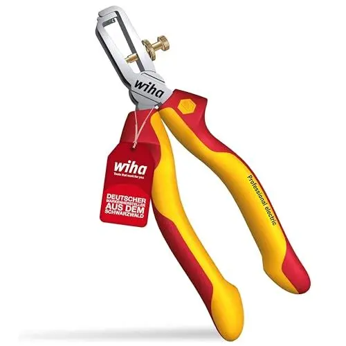 Produktbild: Wiha Abisolierzange Professional electric 160 mm I Zange für Elektriker I Litzen bis ø 5 mm/ 10 mm² I mit Öffnungsfeder I Mehrkomponentengriff (27437)