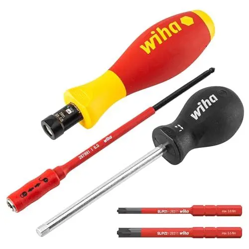 Produktbild: Wiha Drehmoment-Schraubendreher Set TorqueVario-S electric 5-tlg. I 0,8-5,0 Nm I PlusMinus/Pozidriv variabel einstellbare Drehmomentbegrenzung (38074)