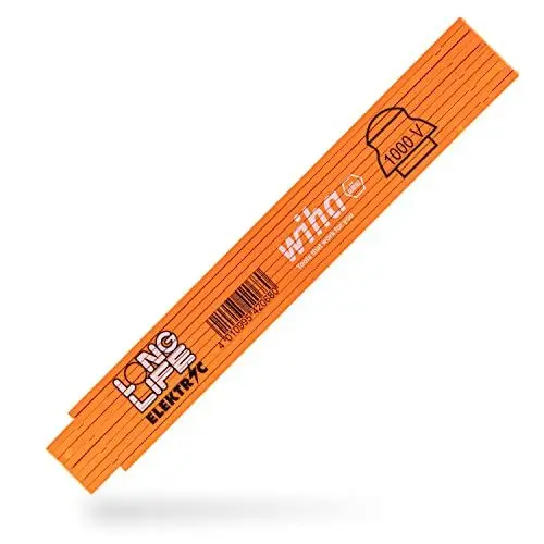 Produktbild: Wiha Elektriker Gliedermaßstab Longlife® (42068) I Zollstock 2 m I Meterstab metrisch I orange I Messwerkzeug für den Profi