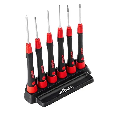 Produktbild: Wiha Feinschraubendreher Set PicoFinish (42997) 7-tlg. Torx I Präzisionsschraubendreher mit Halter I Uhrmacherwerkzeug, Mini Set Modellbau