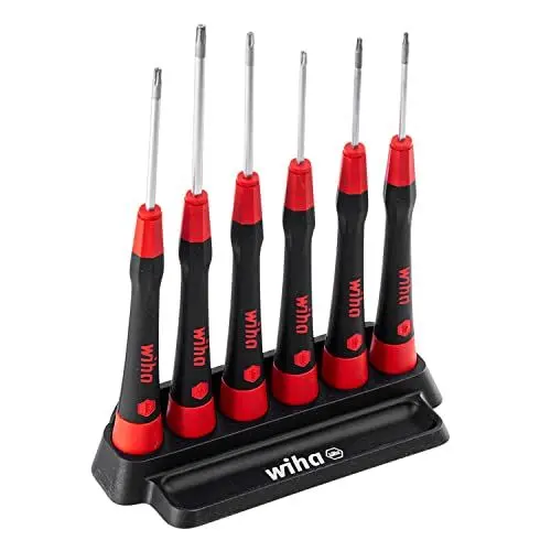 Produktbild: Wiha Feinschraubendreher Set PicoFinish (42998) TORX MagicSpring 6-tlg. TORX I Präzisionsschraubendreher mit Halter I Uhrmacherwerkzeug, Mini Set Modellbau