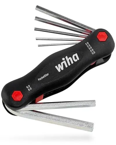 Produktbild: Wiha Multitool PocketStar® Innen-Sechskant 7-tlg., per Tastendruck schneller Zugriff, als Längs- und Quergriff einsetzbar, Stiftschlüssel sicher verstaut, all-in-one Werkzeug (23040)