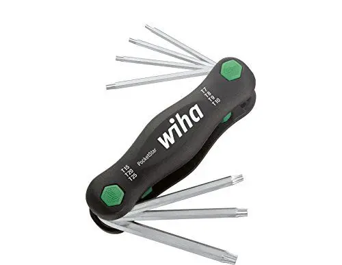 Produktbild: Wiha Multitool PocketStar® TORX 7-tlg., per Tastendruck schneller Zugriff, als Längs- und Quergriff einsetzbar, all-in-one Werkzeug (23051)