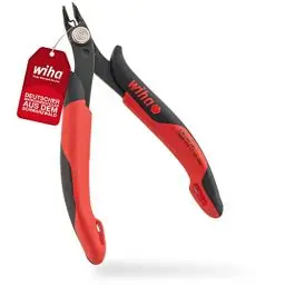 Produktbild: Wiha Präzisions Seitenschneider Elektronik klein (26813) breiter, spitzer Kopf ohne Wate 130mm I Mini Drahtschneider für Elektroinstallation