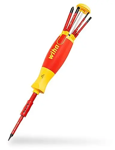 Produktbild: Wiha Schraubendreher Set LiftUp electric 6-tlg. mit verstaubarem Bit Set (41157) I Schraubenzieher Satz mit Bit Magazin aus slimBits für Elektriker, Bithalter, TORX®