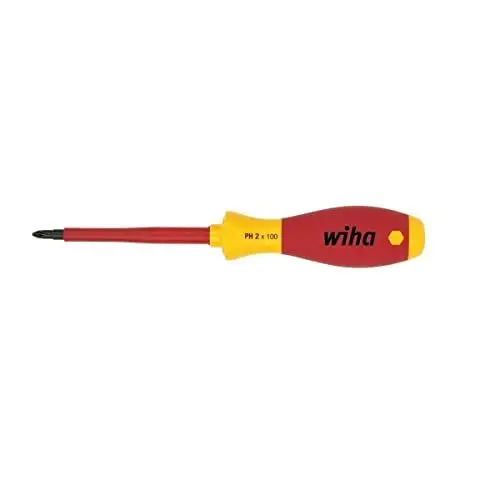 Produktbild: Wiha Schraubendreher SoftFinish® electric Phillips (00848) PH2 x 100 mm VDE geprüft, stückgeprüft, ergonomischer Griff für kraftvolles Drehen, Allrounder für Elektriker