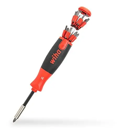 Produktbild: Wiha Schraubendreher mit Bit Magazin LiftUp 25 magnetisch gemischt mit 12 Bits, 1/4