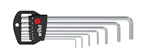 Produktbild: Wiha Stiftschlüssel Set im Classic Halter Sechskant-Kugelkopf, schwenkbar für schwer zugängliche Bereiche, 7-tlg. mattverchromt (01416)