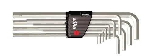 Produktbild: Wiha Stiftschlüssel Set im Compact Halter Sechskant 11-tlg. glanzvernickelt (36451)