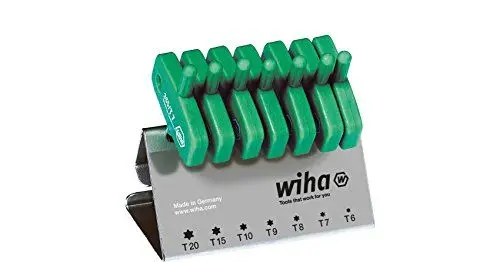 Produktbild: Wiha Stiftschlüssel mit Schlüsselgriff Set TORX® 7-tlg. brüniert im Werkbankständer (25624)