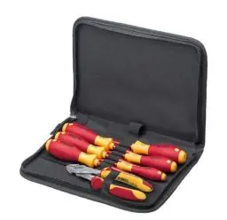 Produktbild: Wiha Werkzeug Set Elektriker Schraubendreher, Kraftseitenschneider 7-tlg. in Tasche (38020)