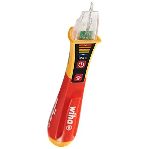 Produktbild: Wiha berührungsloser einpoliger Spannungsprüfer I 12 - 1.000 V AC mit integrierter Taschenlampe inkl. 2x AAA-Batterien (43797)