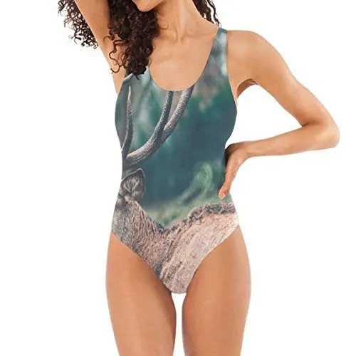 Produktbild: Wild Elk Deer Swimwear Monokini Beachwear One Piece Swimsuit Bathing Suits for Women Teen Girl