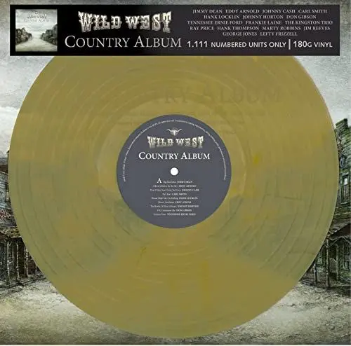 Produktbild: Wild West Country Album - Country Music Greatest Stars & Hits - Limitiert und 1111 Stück nummeriert - 180gr. marbled ( Limited Edition / marbled Vinyl / 180g Vinyl) (Vinyl LP)